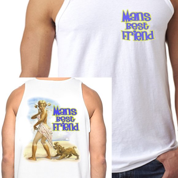 MANS BEST FRIEND COPPER TONE BABY BUTT, MENS TANK TOP T-1267 - Picture 1 of 1